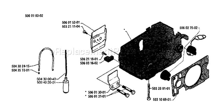 Page D Diagram and Parts List for 40 1986-12 Husqvarna Chainsaw