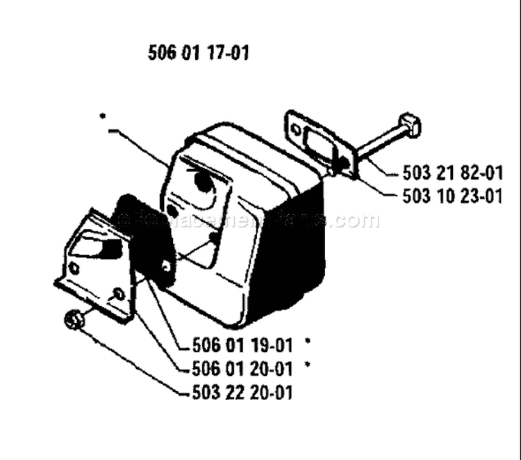 Page G Diagram and Parts List for 40 1986-12 Husqvarna Chainsaw