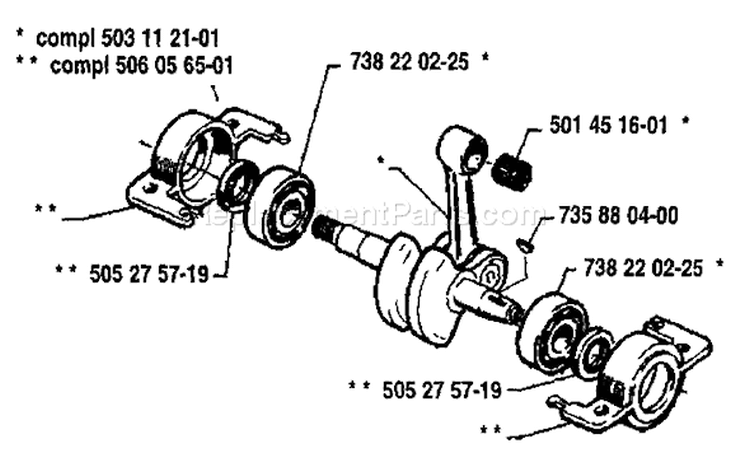 Page E Diagram and Parts List for 40 1987-01 Husqvarna Chainsaw