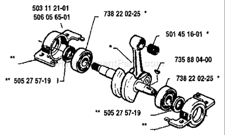 Page D Diagram and Parts List for 40 1988-02 Husqvarna Chainsaw