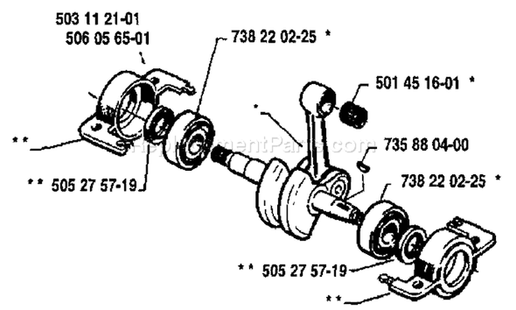 Page E Diagram and Parts List for 40 1988-05 Husqvarna Chainsaw