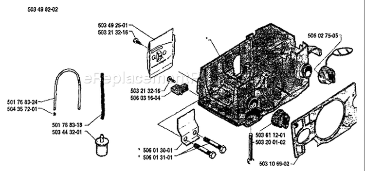Page E Diagram and Parts List for 40 1989-06 Husqvarna Chainsaw