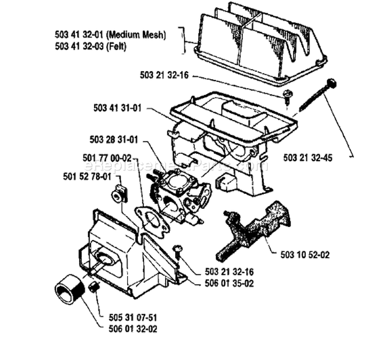 Page A Diagram and Parts List for 40 1991-06 Husqvarna Chainsaw