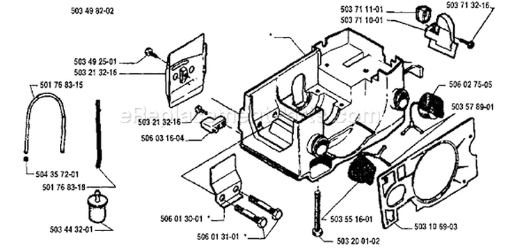 Page D Diagram and Parts List for 40 1995-06 Husqvarna Chainsaw