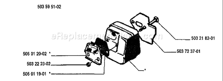 Page H Diagram and Parts List for 40 1995-06 Husqvarna Chainsaw