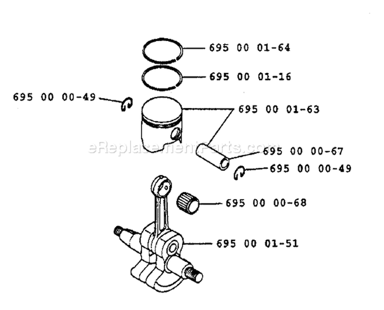 Page K Diagram and Parts List for 40B 40 B 1991-12 Husqvarna Leaf Blower / Vacuum