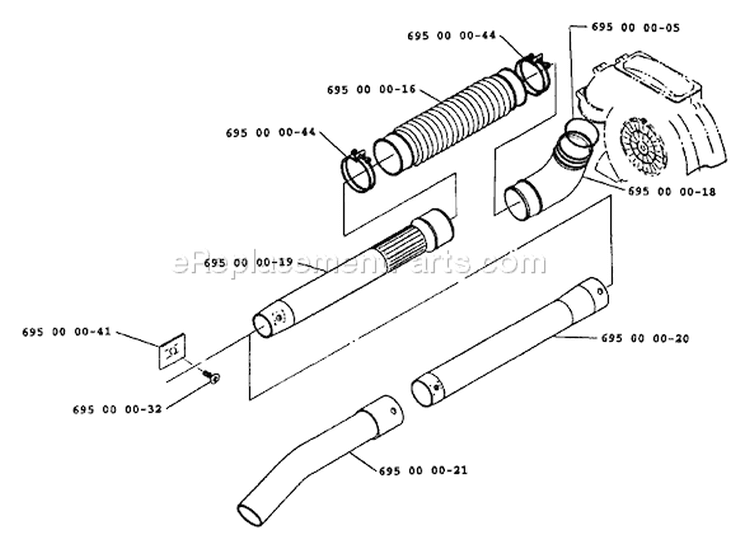 Page C Diagram and Parts List for 40B 40 B 1991-12 Husqvarna Leaf Blower / Vacuum