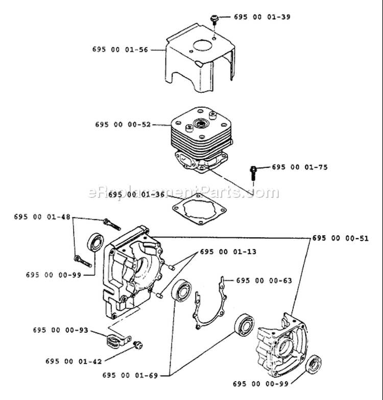 Page F Diagram and Parts List for 40B 40 B 1991-12 Husqvarna Leaf Blower / Vacuum