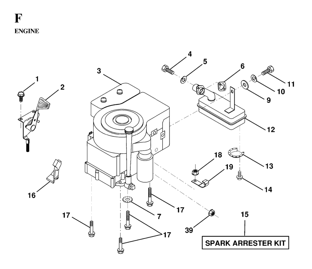 Engine And Cutting Equipment Diagram and Parts List for LT130 (954820081-D)(1997-03) Husqvarna Lawn Tractor