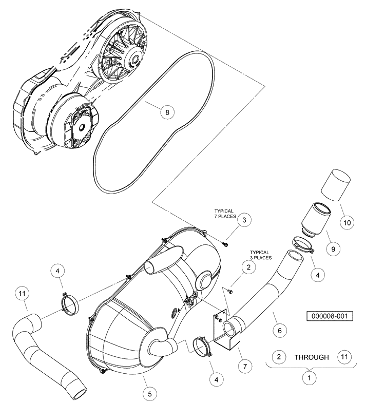 Clutch Cover (Sealed) Diagram and Parts List for HUV4420G 2006-11 Husqvarna Lawn Tractor