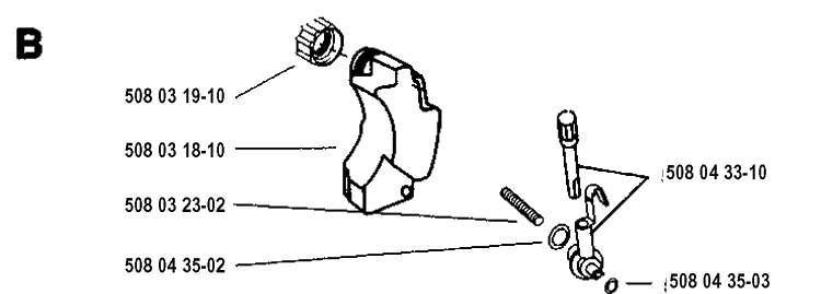 Fuel Tank Diagram and Parts List for 1600 19953600001-Current Husqvarna Chainsaw
