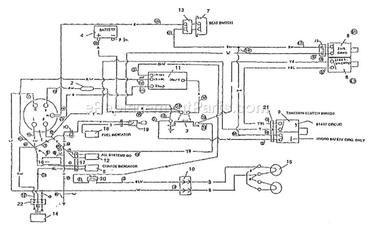Page E Diagram and Parts List for 4125G 4125 G 1992-01 Husqvarna Lawn Tractor