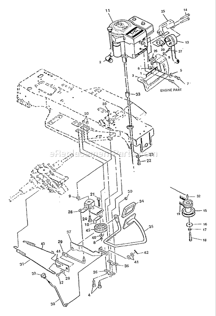 Page C Diagram and Parts List for 4125H 4125 H 1992-01 Husqvarna Lawn Tractor