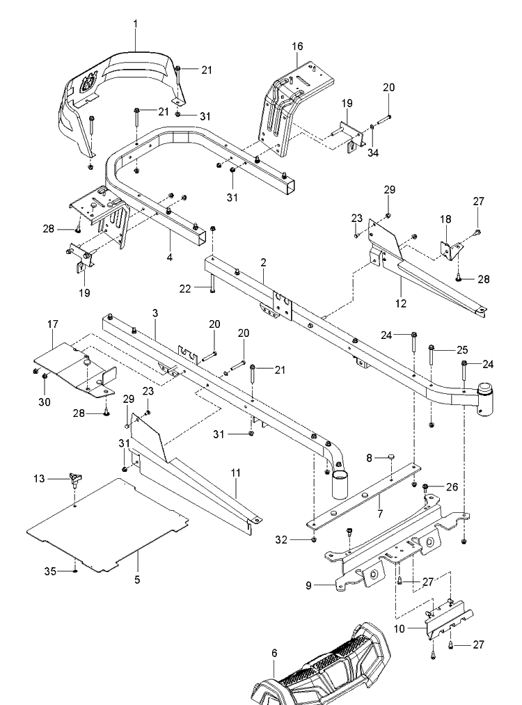 Frame Diagram and Parts List for Z242F (96795380200)(2018-10) Husqvarna Lawn Mower