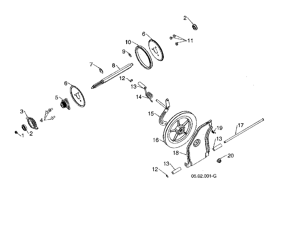Pulley/friction swing plate Diagram and Parts List for 96193009603  Husqvarna Snow Blower