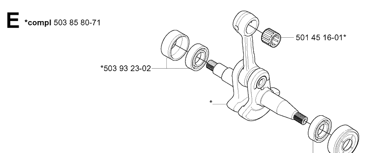 Crankshaft Diagram and Parts List for 340 20041000001-Current Husqvarna Chainsaw