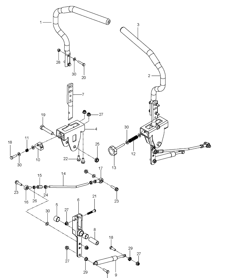 Steering Diagram and Parts List for MZ52 (96727740500)(2014-03) Husqvarna Lawn Mower