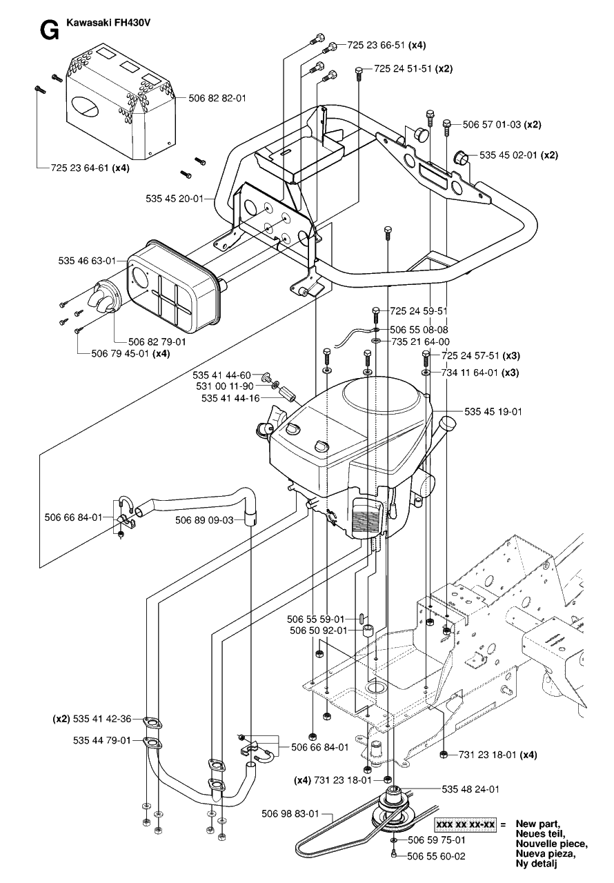 Engine Diagram and Parts List for R15-V2 (953533701)(2006-05) Husqvarna Lawn Tractor