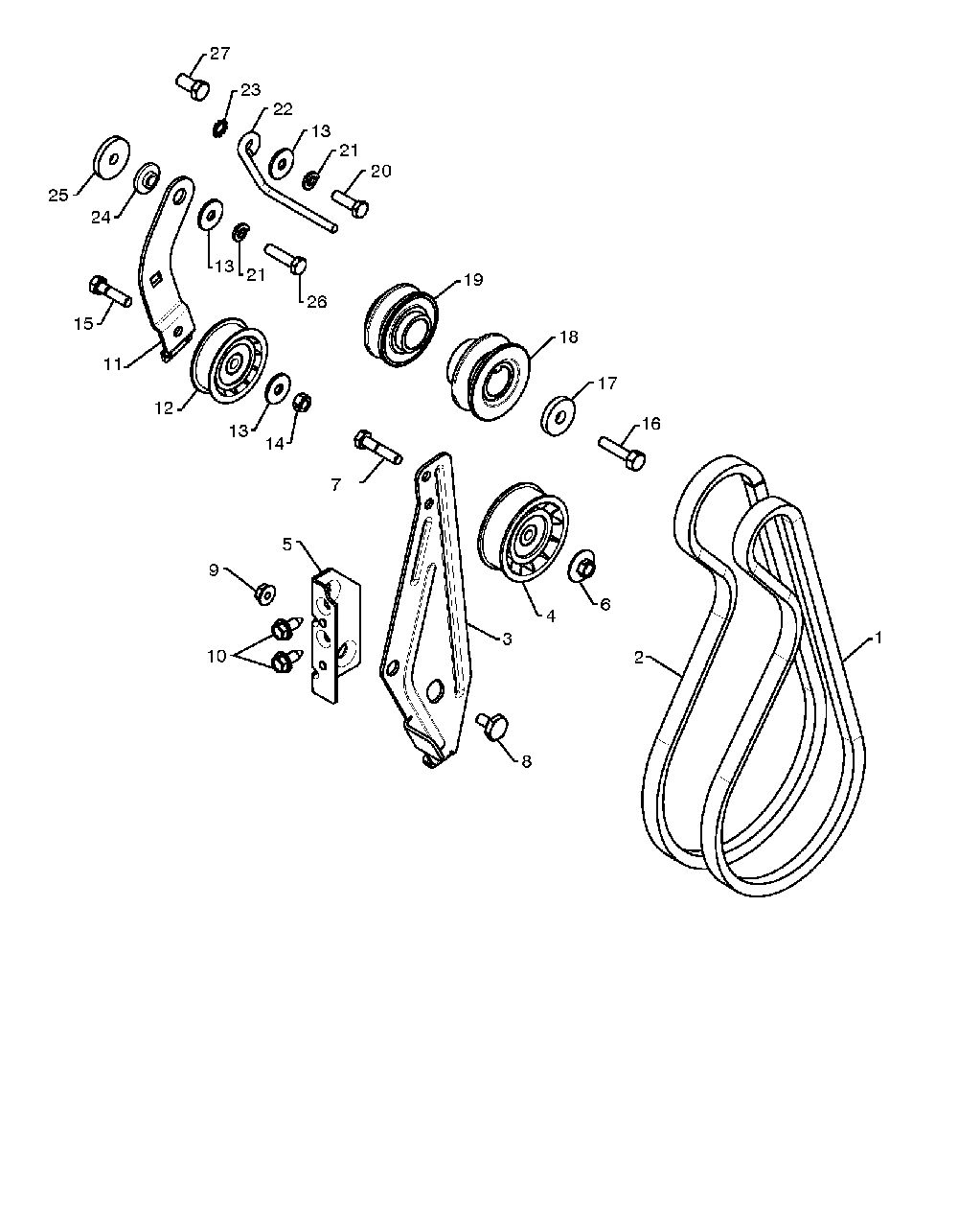 Belt Guard And Pulley Diagram and Parts List for 12527SB96193005600 2010-07 Husqvarna Snow Blower