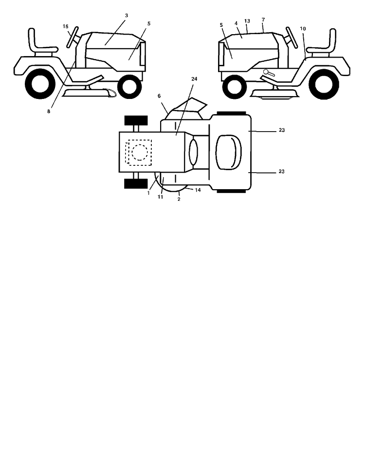 Decals Diagram and Parts List for GTH2548 (LOGT25H48A)(954572134)(2004-01) Husqvarna Lawn Tractor