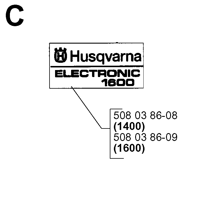 Decals Diagram and Parts List for 16000 19984000001 Husqvarna Chainsaw