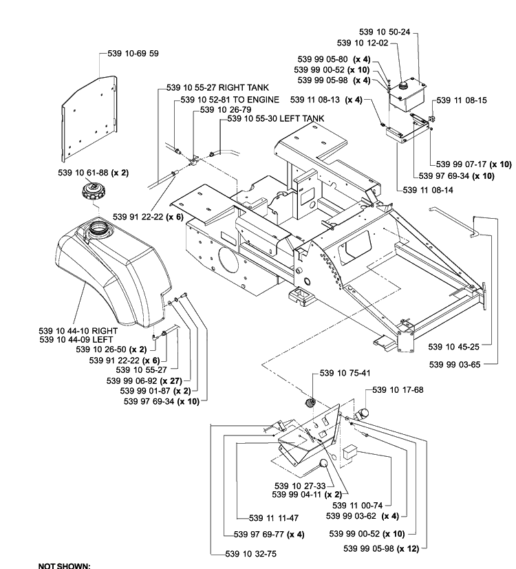 Main Frame Assembly (Part 2) Diagram and Parts List for IZ5225TXPKOA (968999375)(2005-12) Husqvarna Lawn Mower