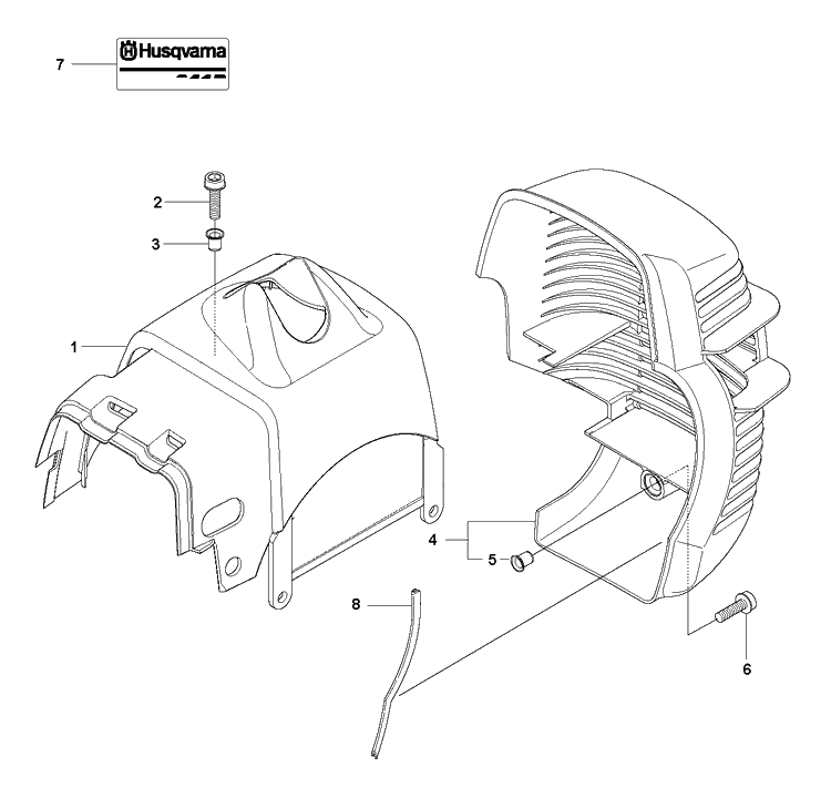Cylinder Cover 2 Diagram and Parts List for 241R 20144900001-Current Husqvarna Brush Cutter