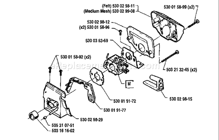 Page A Diagram and Parts List for 41 1991-06 Husqvarna Chainsaw