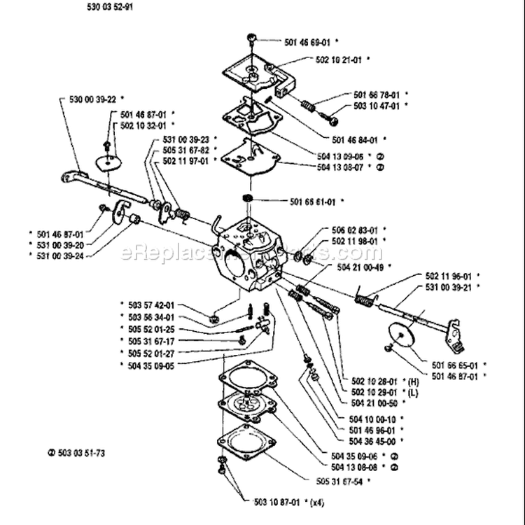 Page B Diagram and Parts List for 41 1991-06 Husqvarna Chainsaw