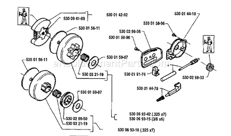 Page D Diagram and Parts List for 41 1991-06 Husqvarna Chainsaw