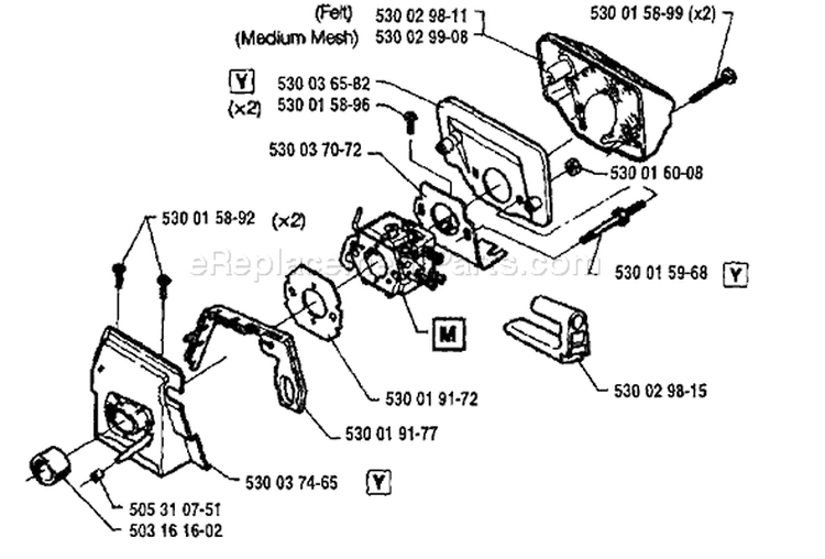 Page A Diagram and Parts List for 41 1994-05 Husqvarna Chainsaw
