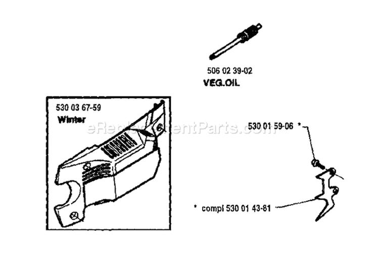 Page J Diagram and Parts List for 41 1994-05 Husqvarna Chainsaw