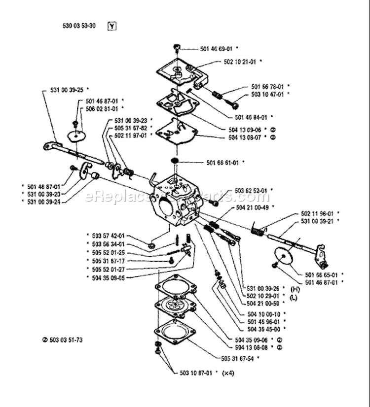 Page B Diagram and Parts List for 41 1994-05 Husqvarna Chainsaw