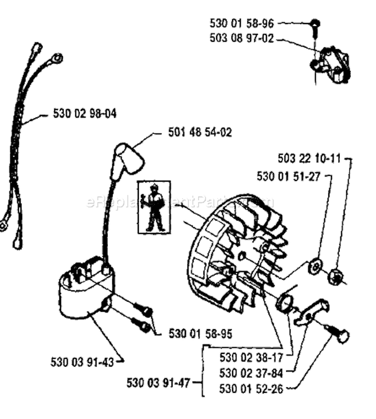 Page D Diagram and Parts List for 41 1994-05 Husqvarna Chainsaw