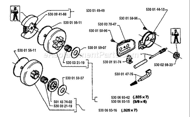 Page F Diagram and Parts List for 41 1994-05 Husqvarna Chainsaw