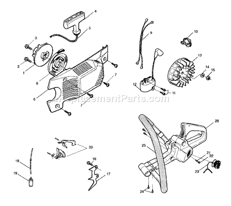 Page E Diagram and Parts List for 41 1997-07 Husqvarna Chainsaw