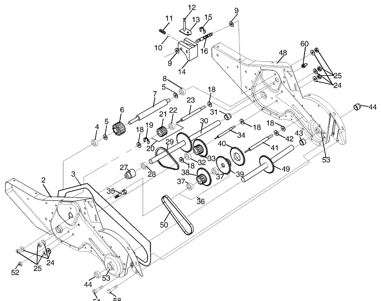 Transmission Diagram and Parts List for 650BRTTA (954329325)(2003-12) Husqvarna Tiller