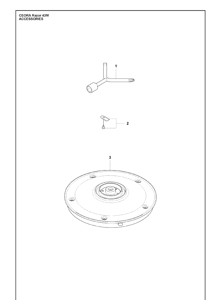 Accessories Diagram and Parts List for CEORA  Husqvarna Brush Cutter