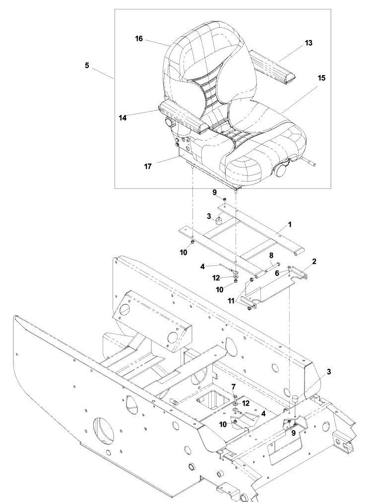 Seat Assembly Diagram and Parts List for BZ6134D (968999214)(2003-03) Husqvarna Lawn Mower
