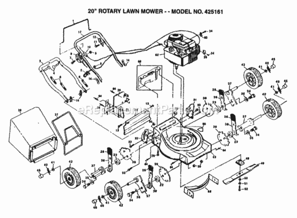 Page A Diagram and Parts List for 425161 1999 And Before Husqvarna Lawn Mower
