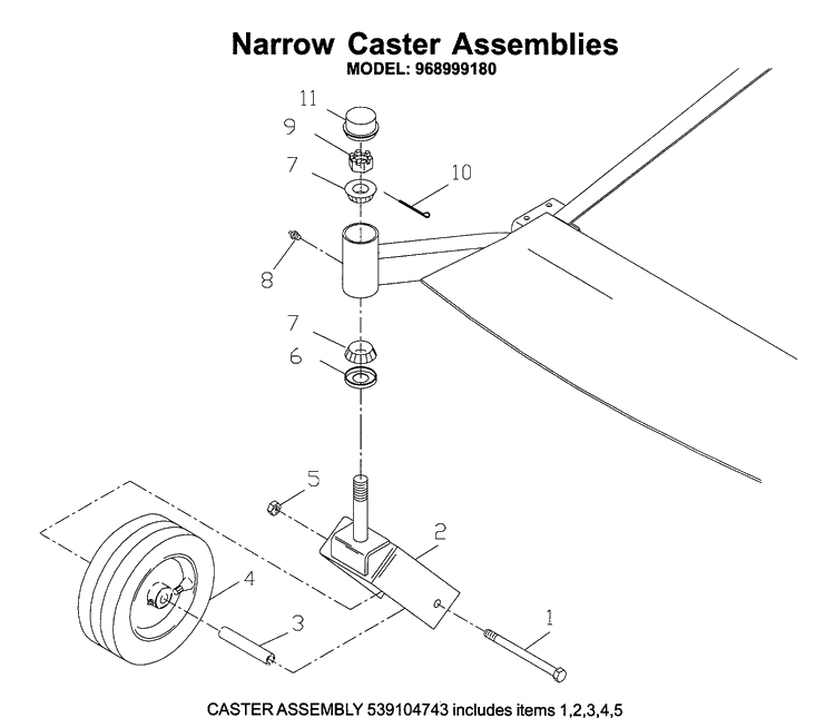 Casters Diagram and Parts List for ZTH6125 (968999186)(2006-04) Husqvarna Lawn Mower