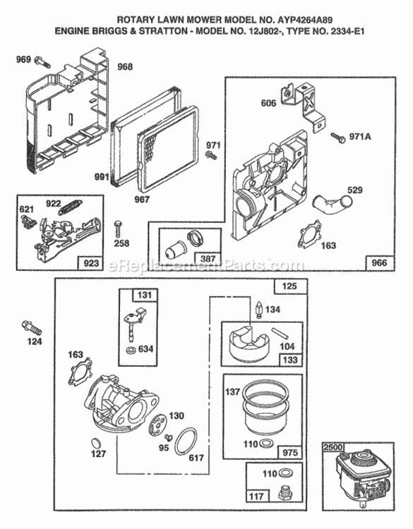 Page C Diagram and Parts List for 4264A89 1998 Husqvarna Lawn Mower