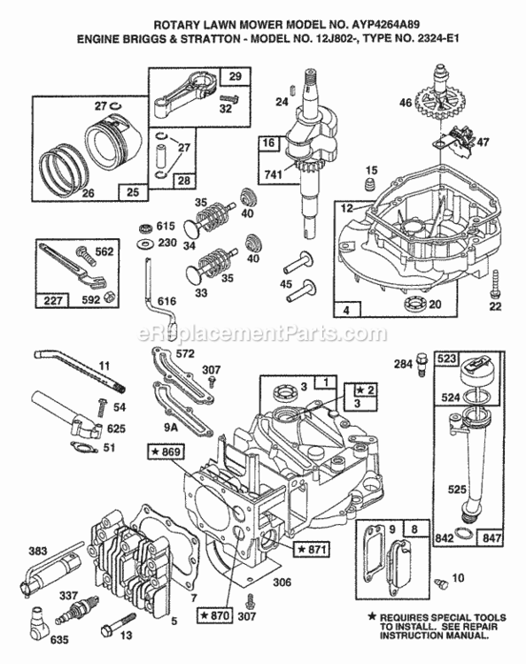 Page B Diagram and Parts List for 4264A99 1999 Husqvarna Lawn Mower