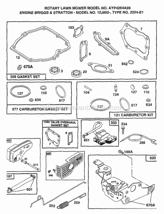 Page C Diagram and Parts List for 4264A99 1999 Husqvarna Lawn Mower