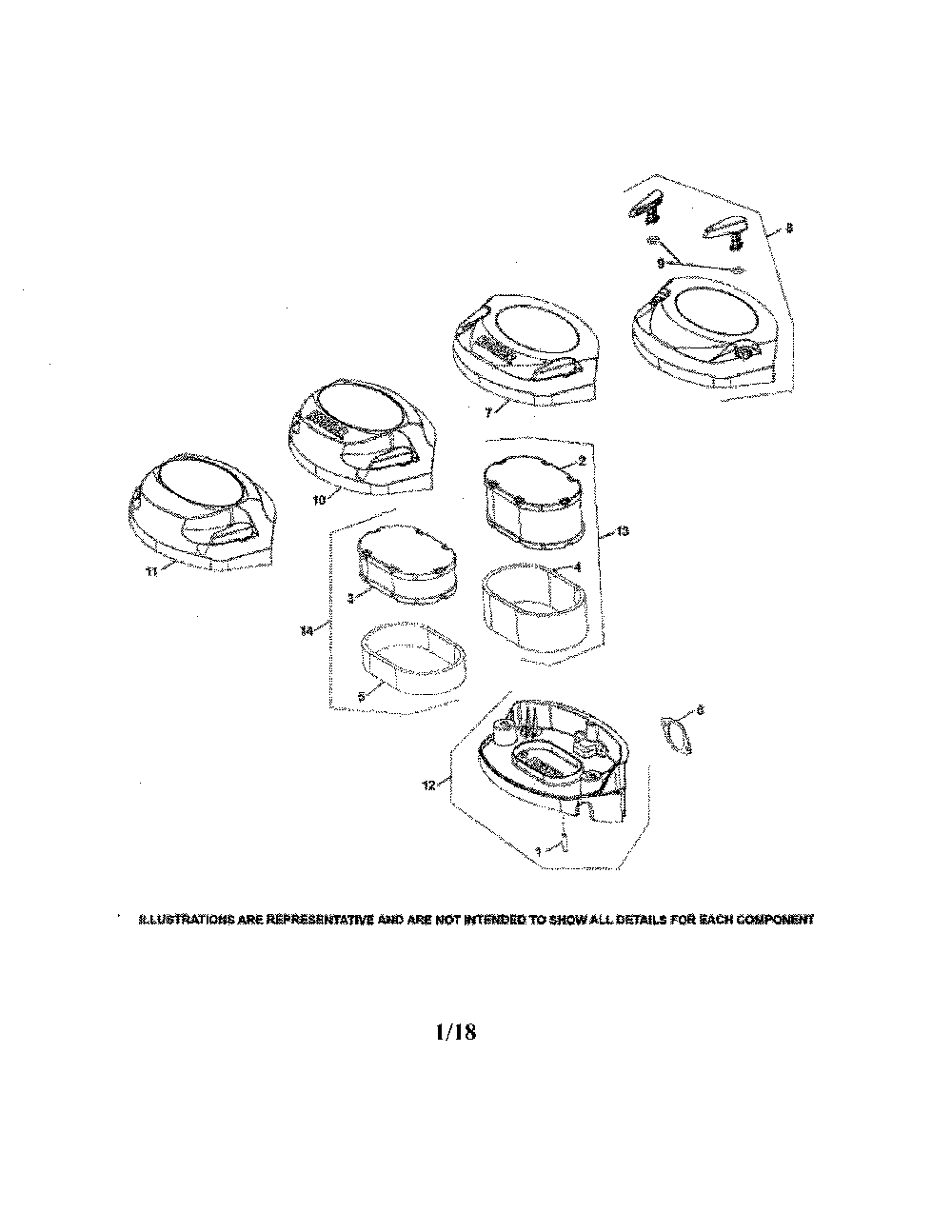 Air intake Diagram and Parts List for 96043027600  Husqvarna Lawn Tractor