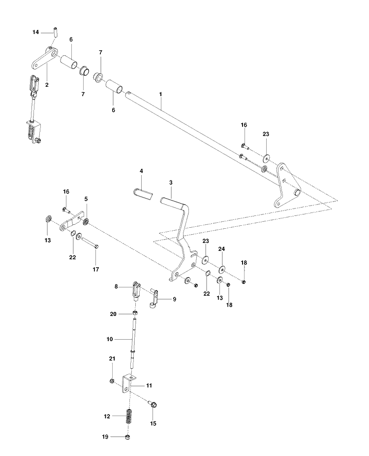Parking Brake Diagram and Parts List for P-ZT48CA (966663802)(2012-08) Husqvarna Lawn Mower