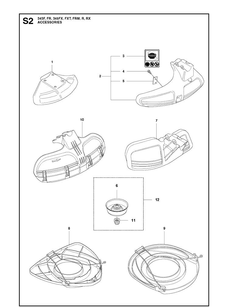 Accessories 4 Diagram and Parts List for 343FRM  Husqvarna Brush Cutter