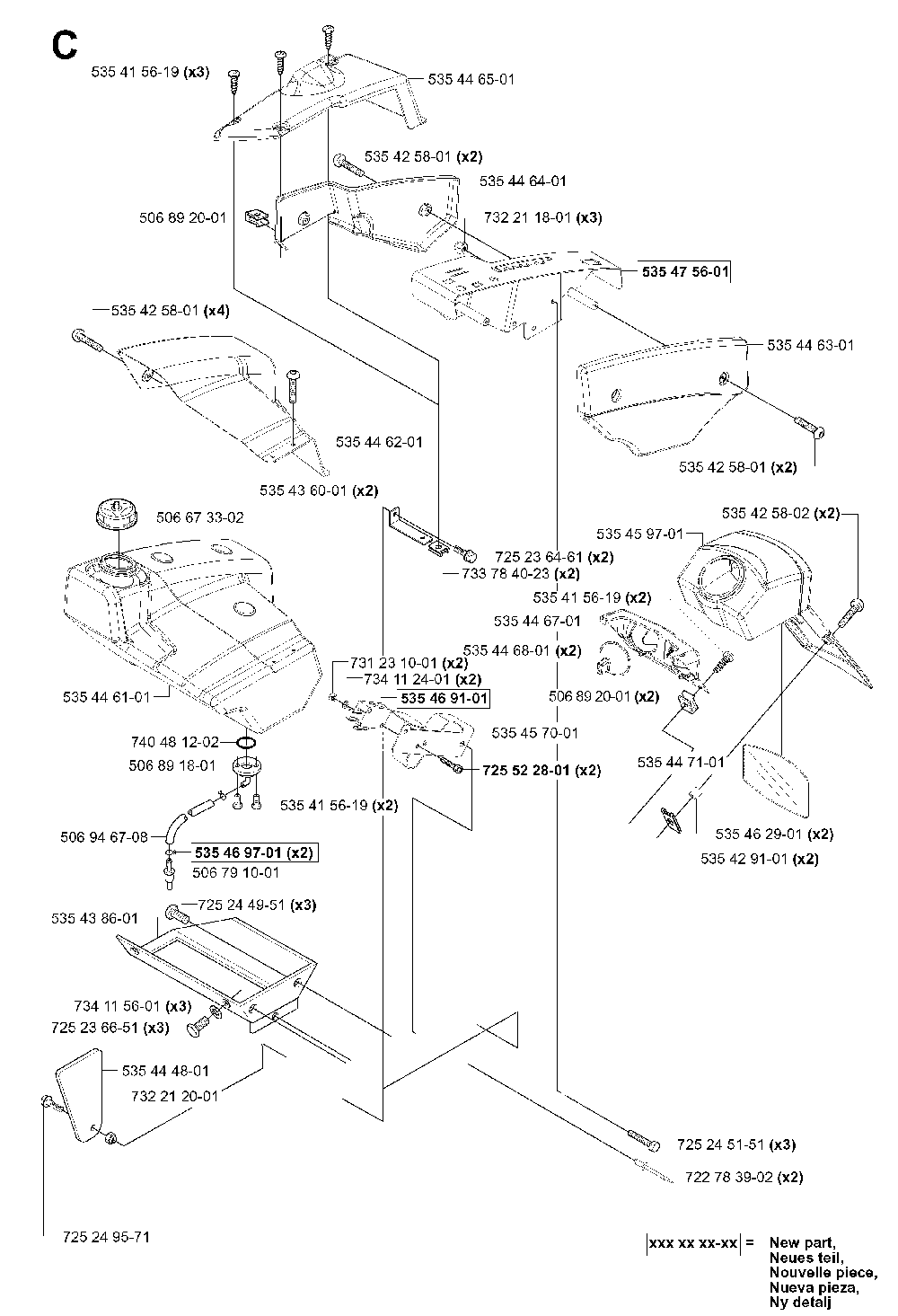 Fuel Tank Diagram and Parts List for RIDERPRO18 (953521901)(2004-01) Husqvarna Lawn Tractor