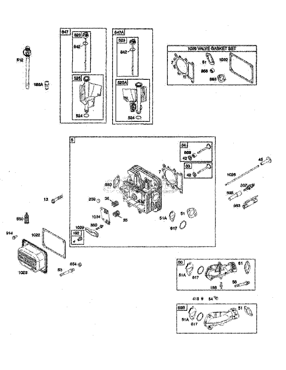 Cylinder head/intake manifold Diagram and Parts List for 917243820  Husqvarna Lawn Tractor