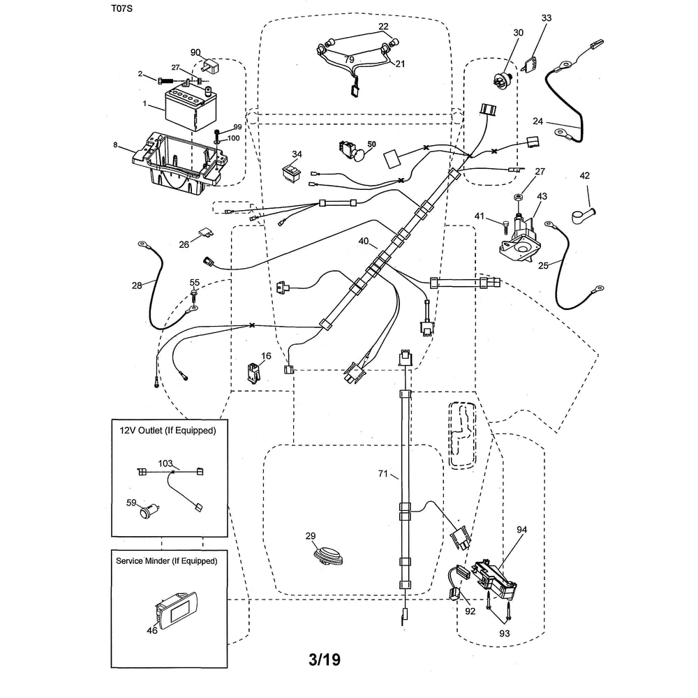 Electrical Diagram and Parts List for 96043026000  Husqvarna Lawn Tractor